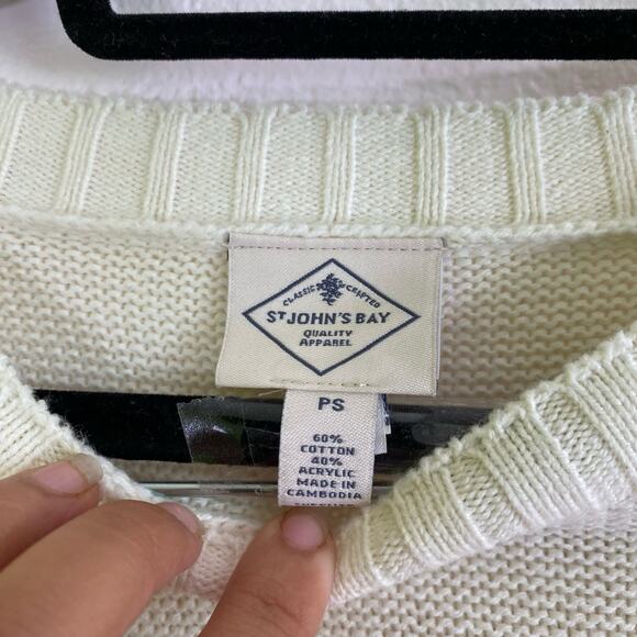 St. John's Bay Crew Neck Long Sleeve Striped Pullover Sweater Womens Size S - Picture 3 of 8